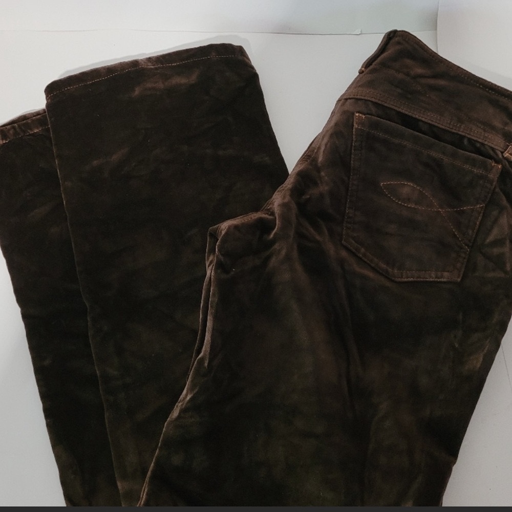 BCBG MAXAZRIA Mid-Rise Boyfriend Dark Brown Corduroy Pants Size 8